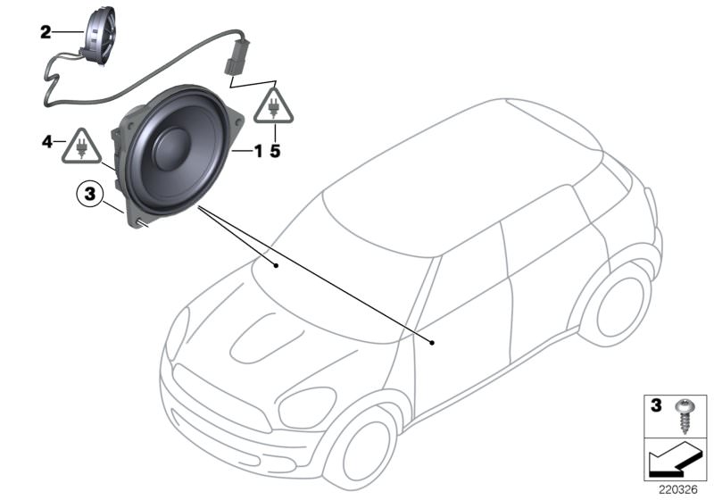 SINGLE PARTS F FRONT DOOR LOUDSPEAKER