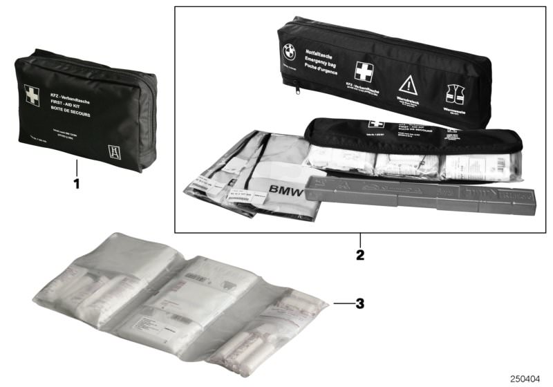 Picture board First aid kit, Universal for the BMW Classic parts  Original BMW spare parts from the electronic parts catalog (ETK) for BMW motor vehicles (car) 
