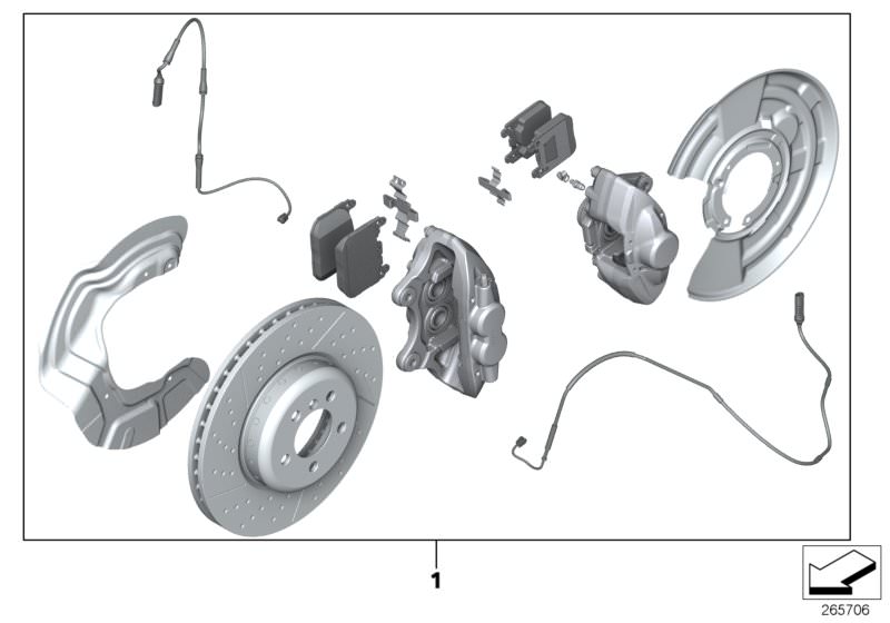 Picture board Set, M Performance brake, front/rear for the BMW 1 Series models  Original BMW spare parts from the electronic parts catalog (ETK) for BMW motor vehicles (car) 