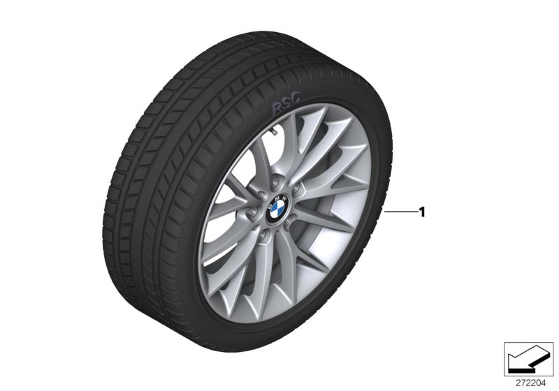 Bildtafel Winterkomplettrad Y-Speiche 380 für die BMW 2er Modelle  Original BMW Ersatzteile aus dem elektronischen Teilekatalog (ETK) für BMW Kraftfahrzeuge( Auto)  