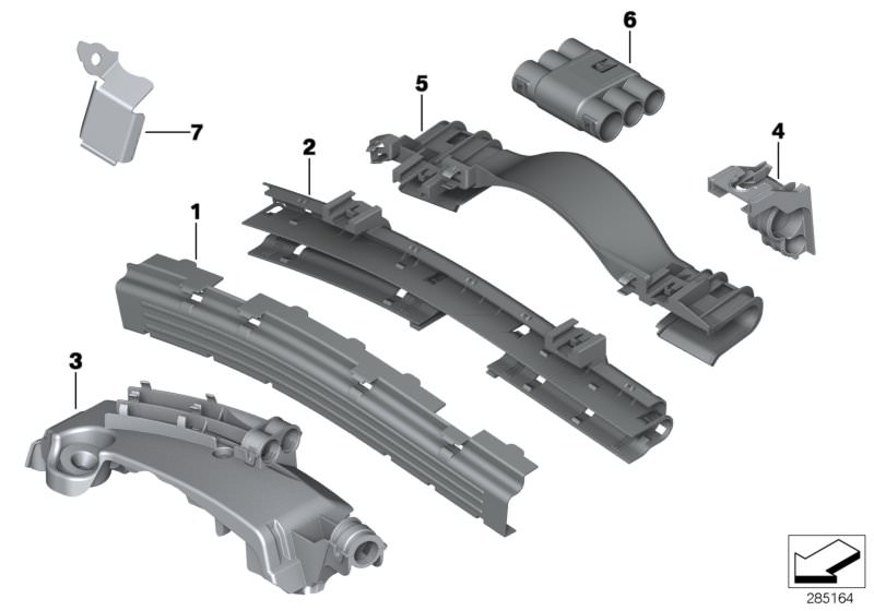 Picture board CABLE HOLDER/COVERING for the BMW X Series models  Original BMW spare parts from the electronic parts catalog (ETK) for BMW motor vehicles (car)   Cable duct, bottom part, Cable duct, upper part, Cable guide, Cable holder, Cover, cable runwa