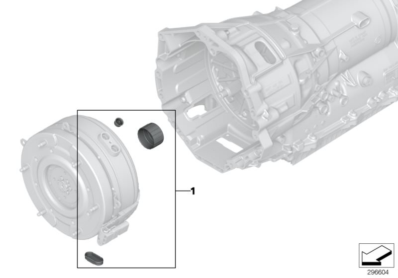 Illustration du Pces obturation transm. hybride GA8P70H pour les BMW 7 Série Modèles  Pièces de rechange d'origine BMW du catalogue de pièces électroniques (ETK) pour véhicules automobiles BMW (voiture)   Set, plug parts, hybrid drive