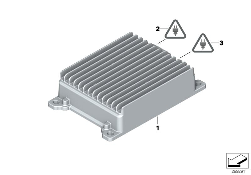 Illustration du Module de charge batterie / BCU150 pour les BMW 5 Série Modèles  Pièces de rechange d'origine BMW du catalogue de pièces électroniques (ETK) pour véhicules automobiles BMW (voiture)   Battery charging module