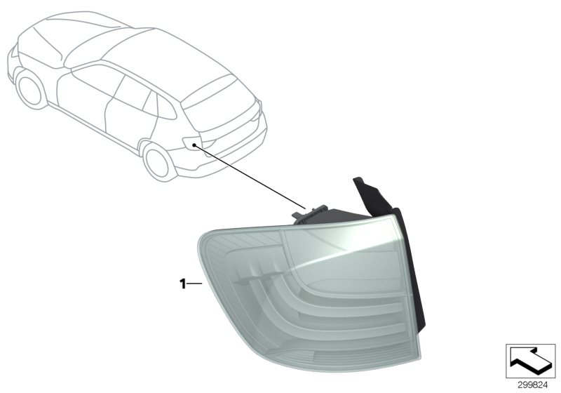 Bildtafel Umrüstung Heckleuchten High für die BMW X Modelle  Original BMW Ersatzteile aus dem elektronischen Teilekatalog (ETK) für BMW Kraftfahrzeuge( Auto)  