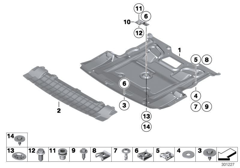 Picture board Underbonnet screen for the BMW 7 Series models  Original BMW spare parts from the electronic parts catalog (ETK) for BMW motor vehicles (car)   Blind rivet nut, flat headed, C-clip nut, C-clip nut, self-locking, Circlip, Hex Bolt, Interm. pi