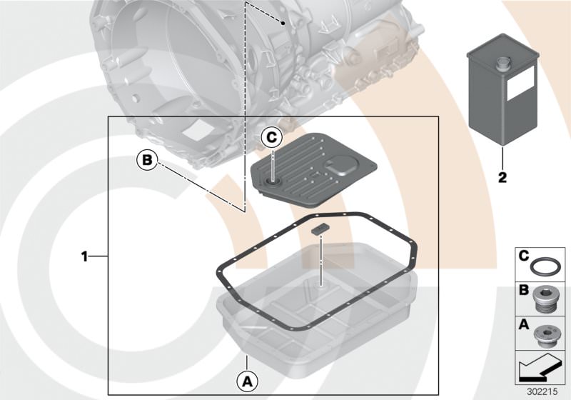 Bildtafel Ölwechselkit Automatikgetriebe für die BMW 5er Modelle  Original BMW Ersatzteile aus dem elektronischen Teilekatalog (ETK) für BMW Kraftfahrzeuge( Auto)    Automatik-Getriebeöl ATF 4, Ölfilterkit Automatikgetriebe