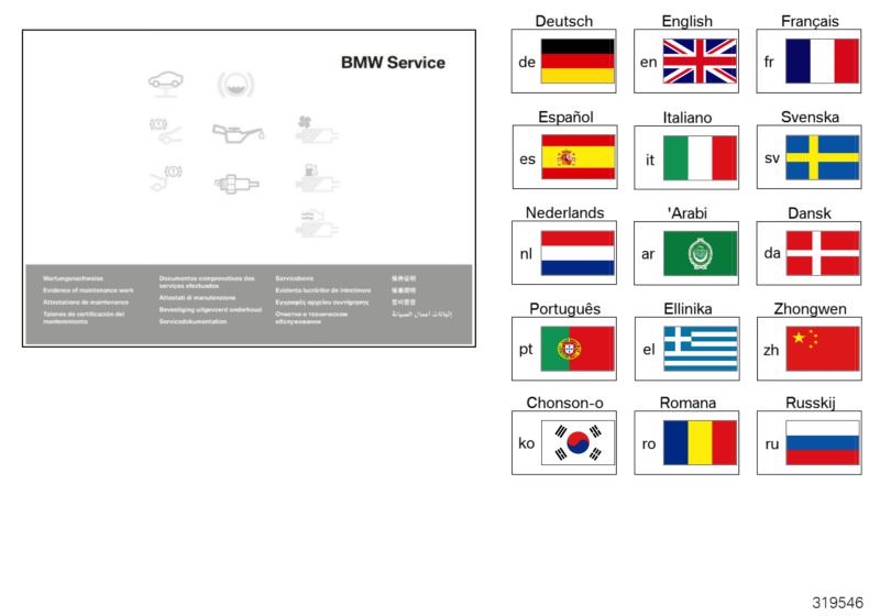 Illustration du Livret de service 2008 - 2011 BMW pour les BMW 3 Série Modèles  Pièces de rechange d'origine BMW du catalogue de pièces électroniques (ETK) pour véhicules automobiles BMW (voiture) 