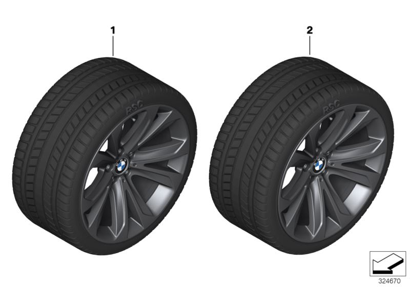 Picture board Winter wheel&tyre, star spoke 491 for the BMW X Series models  Original BMW spare parts from the electronic parts catalog (ETK) for BMW motor vehicles (car) 