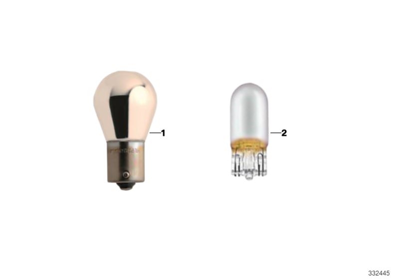 Picture board BMW chrome bulbs for the BMW Classic parts  Original BMW spare parts from the electronic parts catalog (ETK) for BMW motor vehicles (car)   BMW chrome bulbs