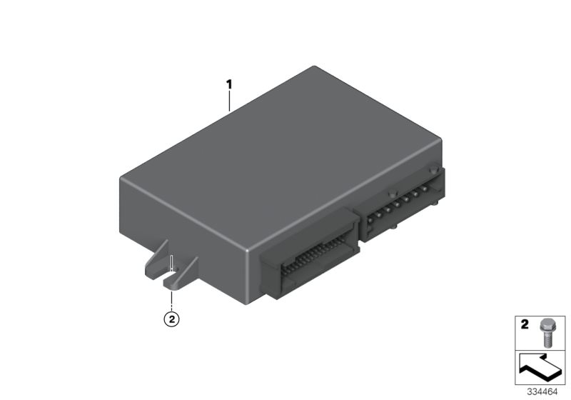 Picture board Control unit, Security for the BMW 3 Series models  Original BMW spare parts from the electronic parts catalog (ETK) for BMW motor vehicles (car)   Control unit Security Basis, Hex Bolt