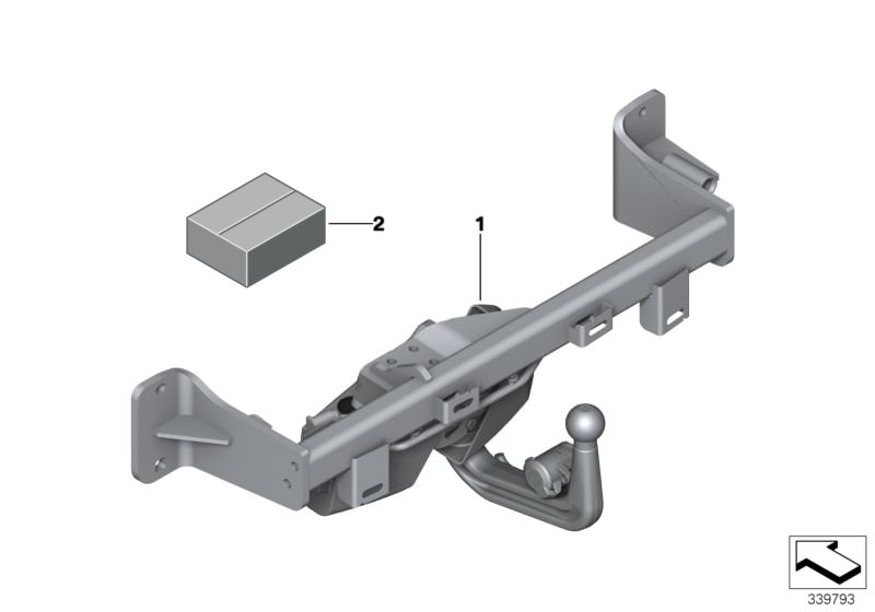 Bildtafel Nachrüstsatz Anhängerkupplung schwenkbar für die BMW 3er Modelle  Original BMW Ersatzteile aus dem elektronischen Teilekatalog (ETK) für BMW Kraftfahrzeuge( Auto)  