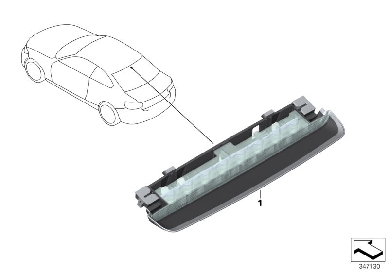 Picture board Third stoplamp for the BMW 2 Series models  Original BMW spare parts from the electronic parts catalog (ETK) for BMW motor vehicles (car)   Third stoplamp