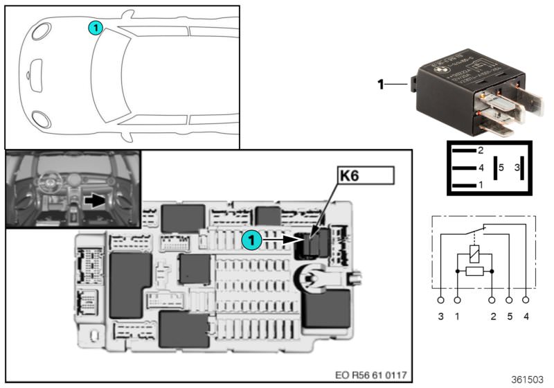 Relay, headlight cleaning system K6