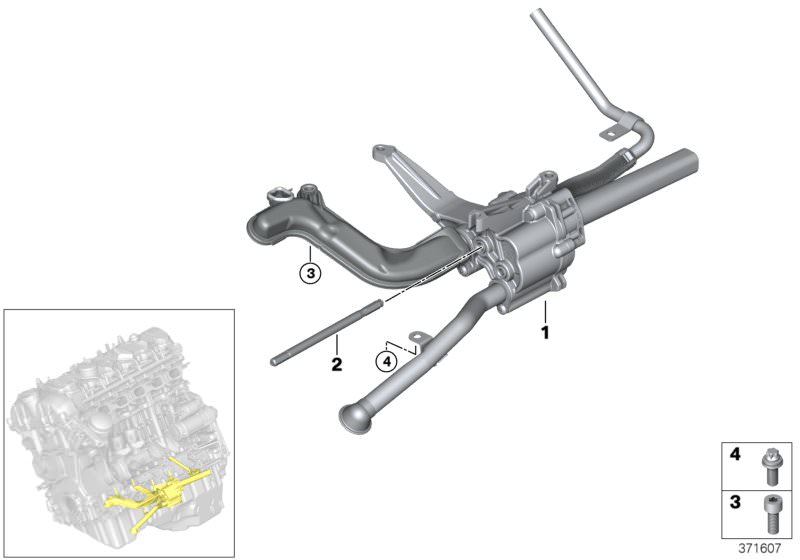 Picture board Lubrication syst.,oil pump, single parts for the BMW 3 Series models  Original BMW spare parts from the electronic parts catalog (ETK) for BMW motor vehicles (car)   ASA-Bolt, Drive Shaft, ISA screw, Suction pump