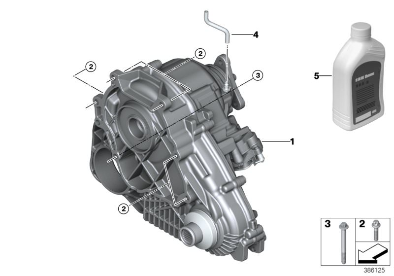 Picture board Transfer case ATC 45L for the BMW X Series models  Original BMW spare parts from the electronic parts catalog (ETK) for BMW motor vehicles (car)   ASA-Bolt, DTF 1, Transfer box, Vent pipe