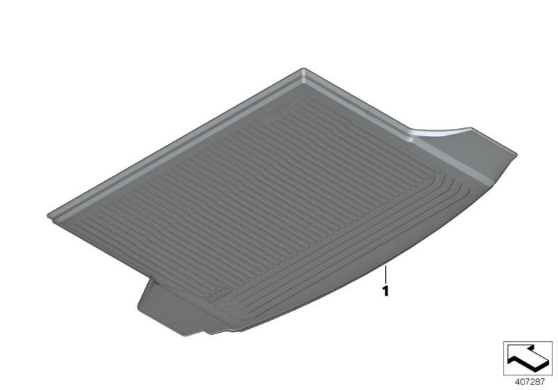 Picture board Fitted luggage compartment mat for the BMW 5 Series models  Original BMW spare parts from the electronic parts catalog (ETK) for BMW motor vehicles (car) 