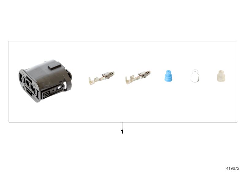 Picture board Repair kit, socket housing, 2-pin for the BMW 6 Series models  Original BMW spare parts from the electronic parts catalog (ETK) for BMW motor vehicles (car)   Repair kit, socket housing