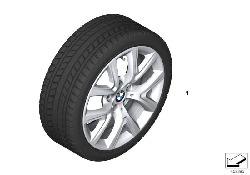 Picture board Winter wheel with tyre Y-spoke 574 - 17´´ for the BMW X Series models  Original BMW spare parts from the electronic parts catalog (ETK) for BMW motor vehicles (car) 