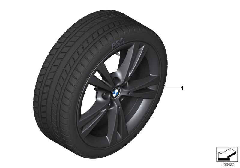 Picture board Wint.wheel w.tyre double spoke 385 -17´´ for the BMW X Series models  Original BMW spare parts from the electronic parts catalog (ETK) for BMW motor vehicles (car) 