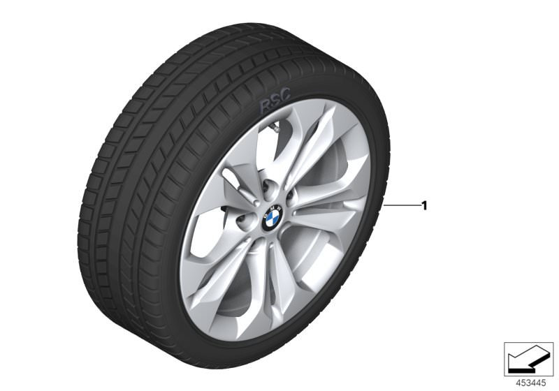 Picture board Spike/SC wint.wheel w.tyre Style 564-17´´ for the BMW X Series models  Original BMW spare parts from the electronic parts catalog (ETK) for BMW motor vehicles (car) 