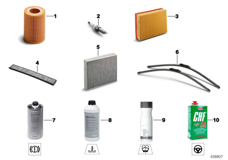 Picture board Service, engine oil / inspection for the BMW 7 Series models  Original BMW spare parts from the electronic parts catalog (ETK) for BMW motor vehicles (car) 