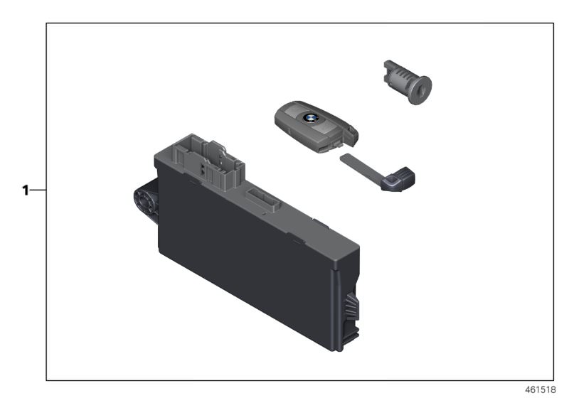 Picture board One-key locking for the BMW X Series models  Original BMW spare parts from the electronic parts catalog (ETK) for BMW motor vehicles (car)   Set uniform lock.syst. w/CAS cntrl(code)