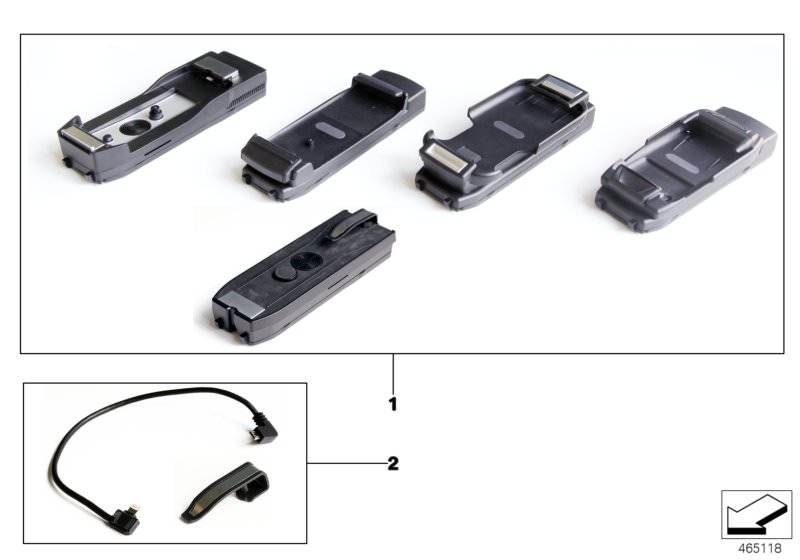 Picture board Snap-in adapter, Apple devices for the BMW X Series models  Original BMW spare parts from the electronic parts catalog (ETK) for BMW motor vehicles (car) 