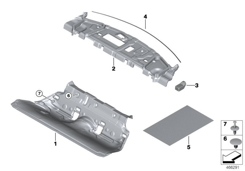 Bildtafel Schallisolierung hinten für die BMW 2er Modelle  Original BMW Ersatzteile aus dem elektronischen Teilekatalog (ETK) für BMW Kraftfahrzeuge( Auto)    Antidröhnbelag, Clip, Schallisolierung Blende Sichtschutz, Schallisolierung Boden hinten, Schall