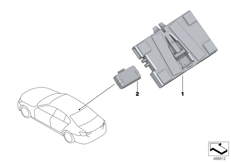 Bildtafel Telematiksteuergerät für die BMW 7er Modelle  Original BMW Ersatzteile aus dem elektronischen Teilekatalog (ETK) für BMW Kraftfahrzeuge( Auto)    Akku, Telematiksteuergerät