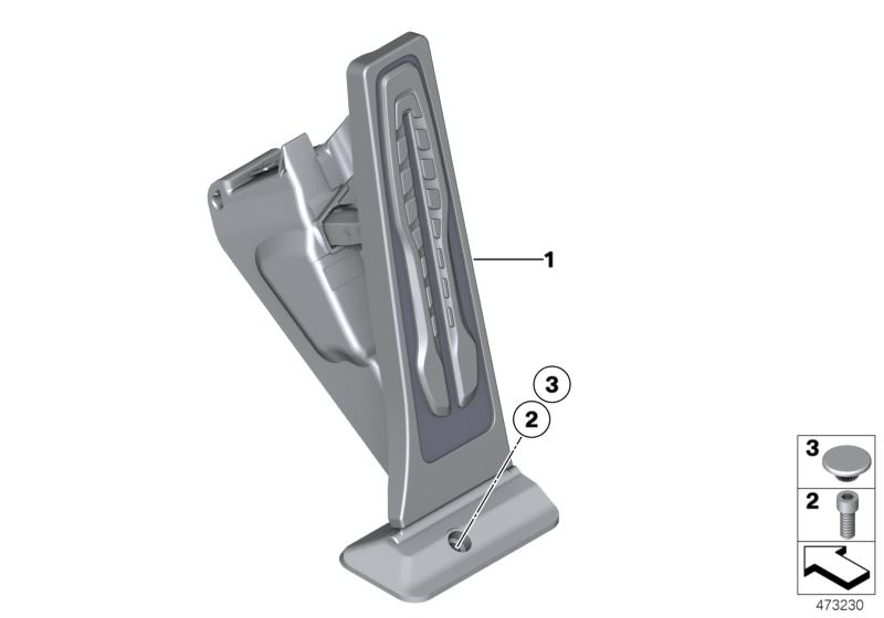 Picture board Acceleration/accelerator pedal module for the BMW 5 Series models  Original BMW spare parts from the electronic parts catalog (ETK) for BMW motor vehicles (car)   Accelerat.pedal module,automatic gearbox, Cover bolt, ISA screw