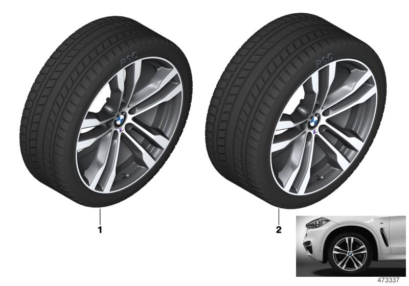 Picture board Winter wheel&tyre M double spoke 468M for the BMW X Series models  Original BMW spare parts from the electronic parts catalog (ETK) for BMW motor vehicles (car) 