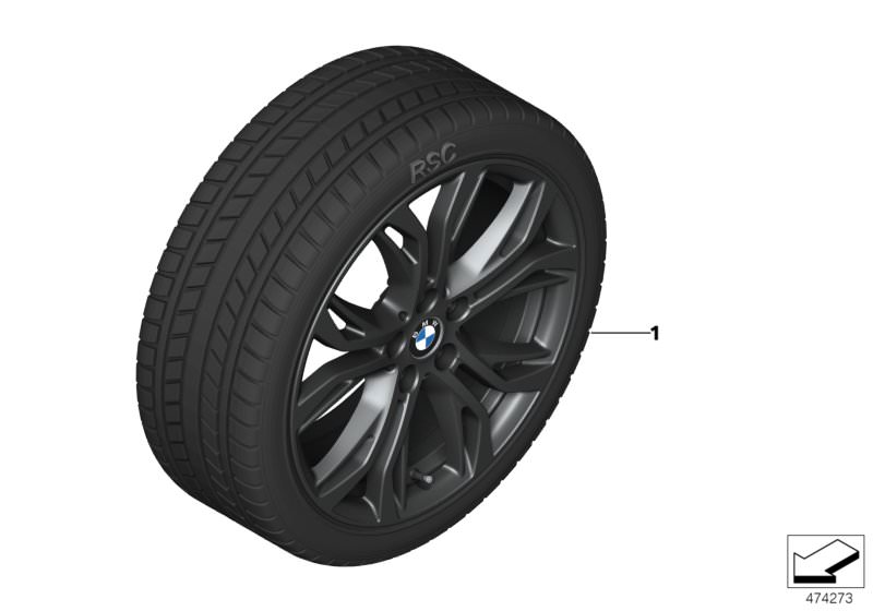 Picture board Winter wheel with tyre Y-spoke 566 - 18´´ for the BMW X Series models  Original BMW spare parts from the electronic parts catalog (ETK) for BMW motor vehicles (car) 