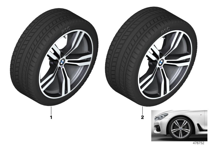 Illustration du Wint.wheel w.tyre M dble sp. 648M - 20´´ pour les BMW 6 Série Modèles  Pièces de rechange d'origine BMW du catalogue de pièces électroniques (ETK) pour véhicules automobiles BMW (voiture) 
