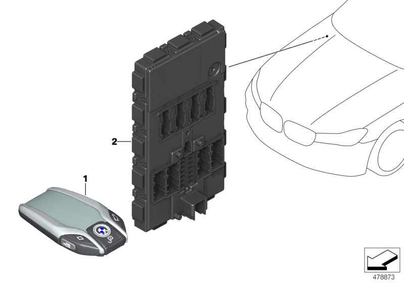 Illustration du Post-équipement assist.de stat.téléguidé pour les BMW 6 Série Modèles  Pièces de rechange d'origine BMW du catalogue de pièces électroniques (ETK) pour véhicules automobiles BMW (voiture) 