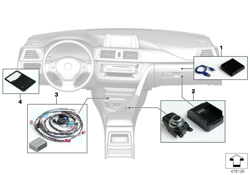 Picture board Integrated Navigation for the BMW 5 Series models  Original BMW spare parts from the electronic parts catalog (ETK) for BMW motor vehicles (car) 
