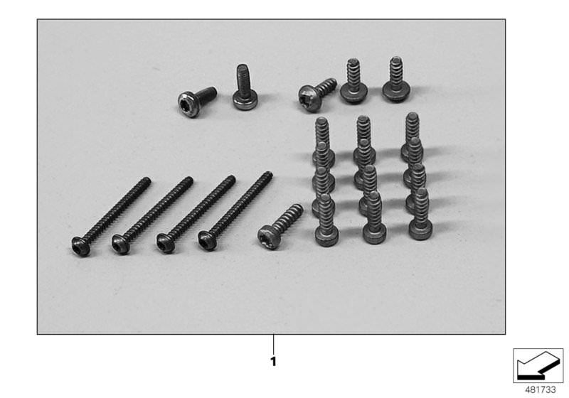 Picture board 7440363 - set screws for the BMW 6 Series models  Original BMW spare parts from the electronic parts catalog (ETK) for BMW motor vehicles (car)   Set of screws