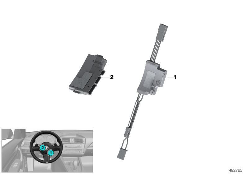 Picture board Control unit,strng.wheel module, M-Sport for the BMW 4 Series models  Original BMW spare parts from the electronic parts catalog (ETK) for BMW motor vehicles (car)   Control unit, steering wheel electronics
