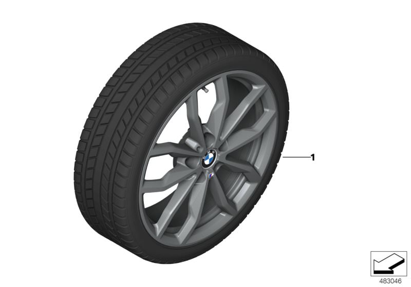 Picture board Winter wheel w.tyre M Y-spoke 711M - 18´´ for the BMW X Series models  Original BMW spare parts from the electronic parts catalog (ETK) for BMW motor vehicles (car) 