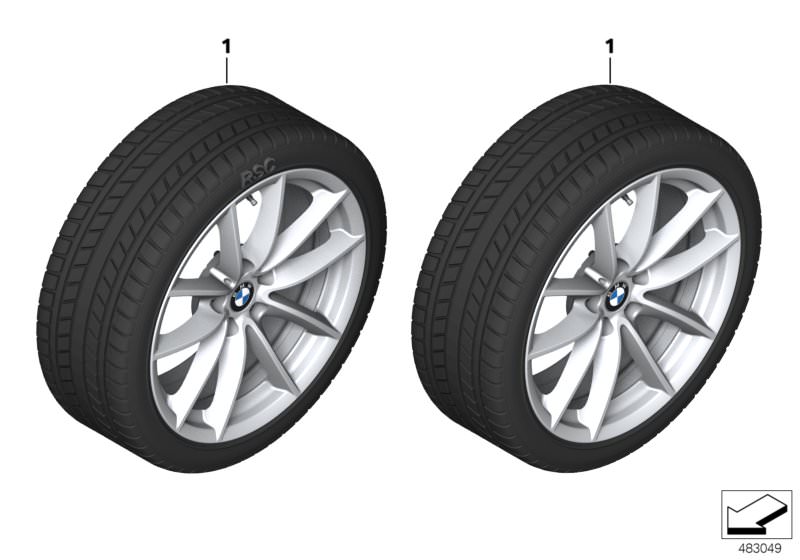 Picture board Winter wheel with tyre V-spoke 618 - 18´´ for the BMW X Series models  Original BMW spare parts from the electronic parts catalog (ETK) for BMW motor vehicles (car) 