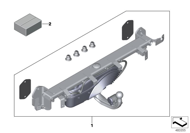 Picture board Retrofit kit, tow hitch, electr. pivoted for the BMW 6 Series models  Original BMW spare parts from the electronic parts catalog (ETK) for BMW motor vehicles (car) 