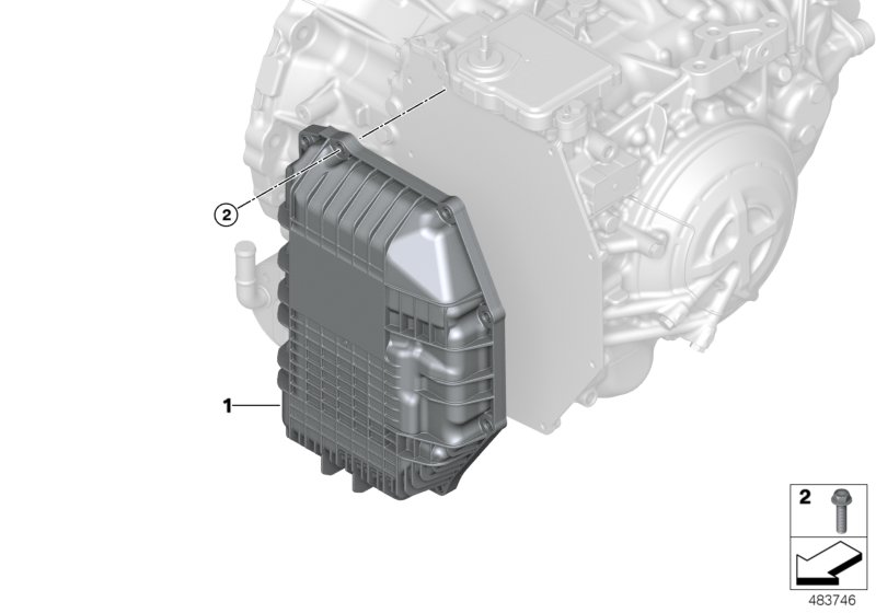 Picture board GA8G45AW oil sump for the BMW 1 Series models  Original BMW spare parts from the electronic parts catalog (ETK) for BMW motor vehicles (car)   Hex Bolt, Oil pan