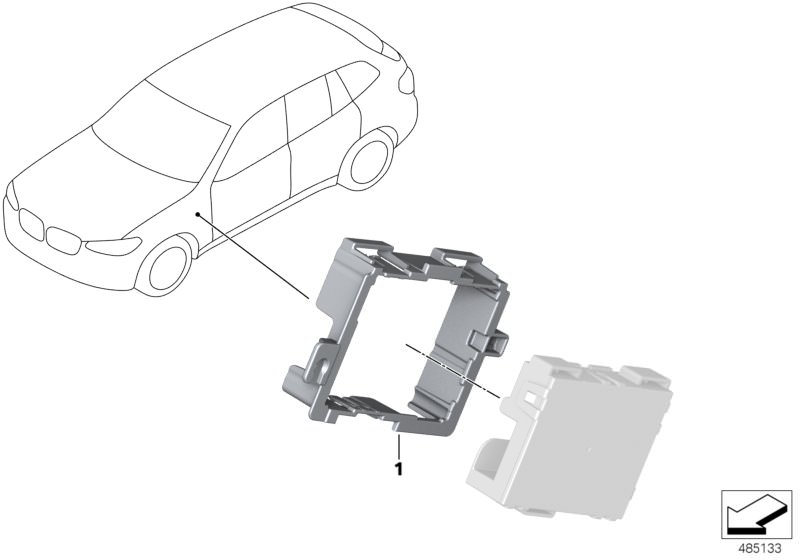 Bildtafel Halter Ethernet-Switchbox für die BMW X Modelle  Original BMW Ersatzteile aus dem elektronischen Teilekatalog (ETK) für BMW Kraftfahrzeuge( Auto)    Halter Ethernet-Switchbox
