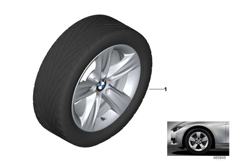 Picture board BMW LA wheel star spoke 391 - 16´´ for the BMW 3 Series models  Original BMW spare parts from the electronic parts catalog (ETK) for BMW motor vehicles (car) 