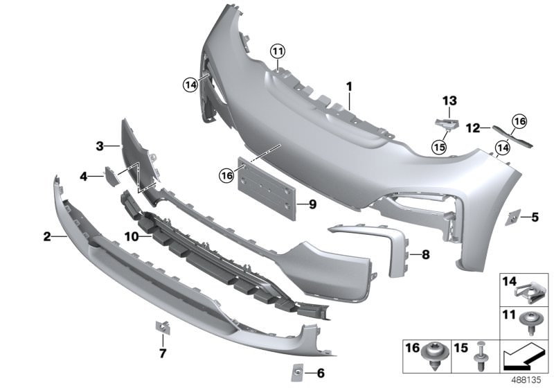 Bildtafel Verkleidung vorn für die BMW i Modelle  Original BMW Ersatzteile aus dem elektronischen Teilekatalog (ETK) für BMW Kraftfahrzeuge( Auto)    Aufnahme PDC-Sensor, Aufnahme PDC-Sensor aussen rechts, Aufnahme PMA-Sensor rechts, Blende Stossfänger vo