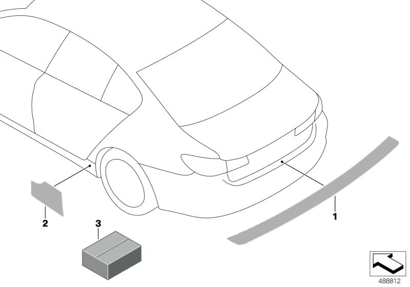 Bildtafel Schutzfolien für die BMW X Modelle  Original BMW Ersatzteile aus dem elektronischen Teilekatalog (ETK) für BMW Kraftfahrzeuge( Auto)  