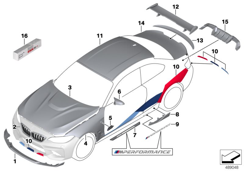 BMW M Performance aerodynamics accessories M2 Competition F87 Facelift  (LCI) | HUBAUER-Shop.de