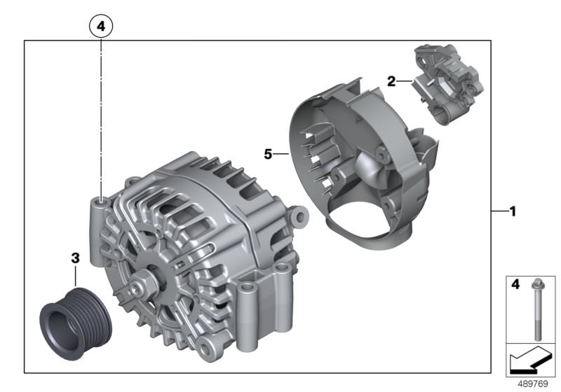 Picture board Alternator for the BMW 8ˋ series  Original BMW spare parts from the electronic parts catalog (ETK) for BMW motor vehicles (car)   ASA-Bolt, Controller, alternator, Cover cap, alternator, Exch. alternator, Pulley alternator