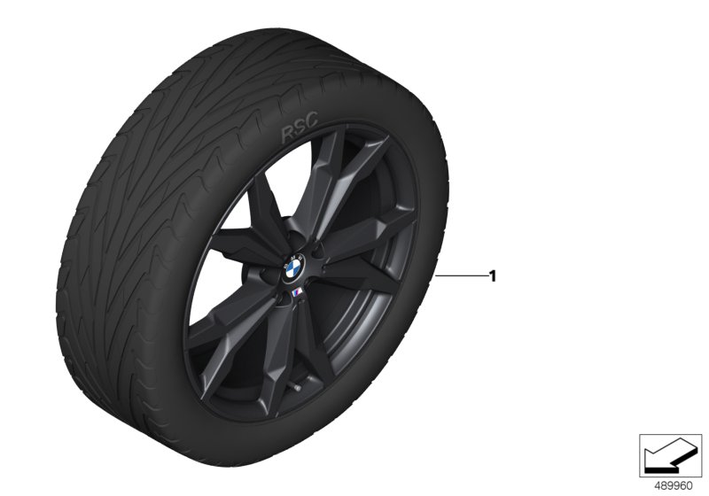 Illustration du BMW LA wheel M double spoke 717M - 20´´ pour les BMW X Série Modèles  Pièces de rechange d'origine BMW du catalogue de pièces électroniques (ETK) pour véhicules automobiles BMW (voiture) 