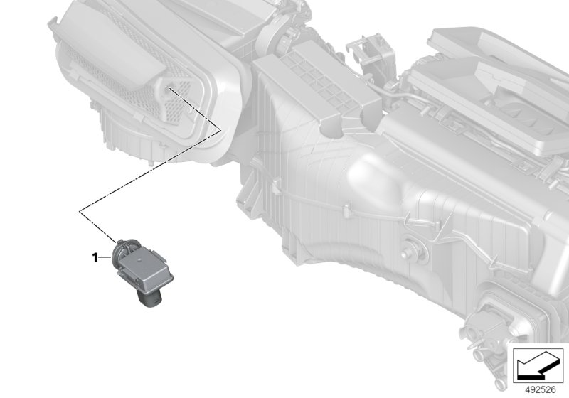 Illustration du Capteur auc pour les BMW X Série Modèles  Pièces de rechange d'origine BMW du catalogue de pièces électroniques (ETK) pour véhicules automobiles BMW (voiture)   Sensor f. AUC