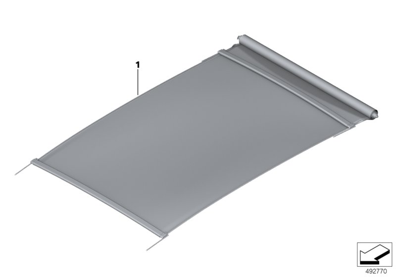 Bildtafel Individual Panoramadach Rollo für die BMW X Modelle  Original BMW Ersatzteile aus dem elektronischen Teilekatalog (ETK) für BMW Kraftfahrzeuge( Auto)    Rollo Alcantara